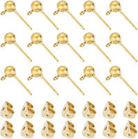 gold earring ball posts